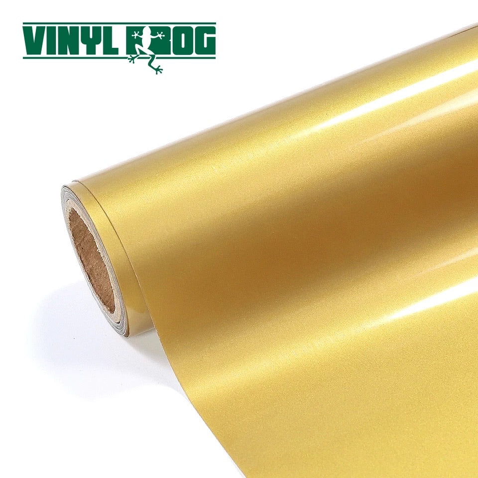 Gold Heat Transfer Vinyl Frog Vinyl (12” x 1.66 yards) – Glitter